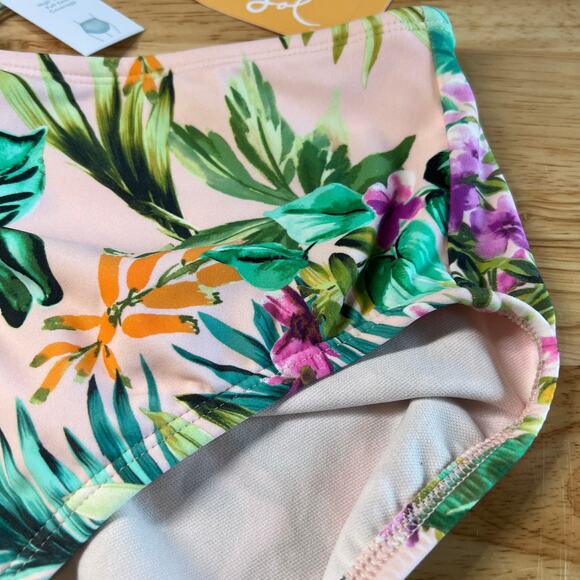 Kona Sol Women's Light Pink Floral Print Bikini Bottom - Size Medium - NWT - Picture 5 of 8